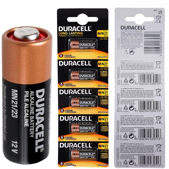 DURACELL LİTYUM MN21 PİL 5Lİ PAKET (ALARM PİLİ 23A)