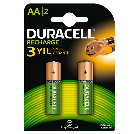 DURACELL ŞARJLI KALEM 1300 MA AA 2Lİ PAKET