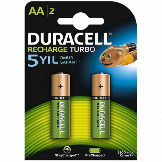 DURACELL ŞARJLI KALEM 2500 MA  AA 2Lİ PAKET