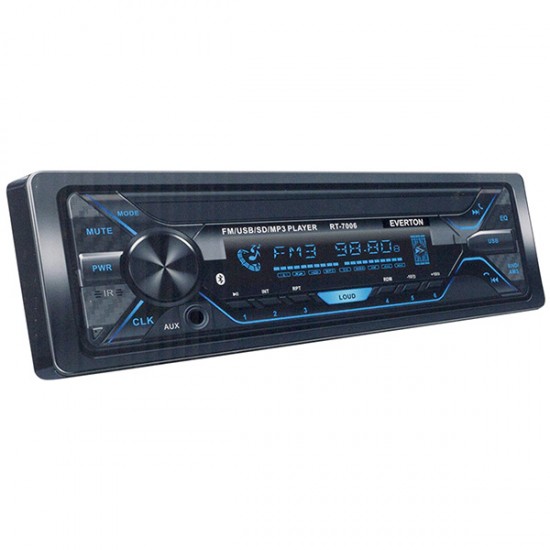 EVERTON RT-7006 ÇIKMA KAFA BLUETOOTH/USB/SD/FM/AUX MEKANİKSİZ OTO TEYP 4 X 50 WATT