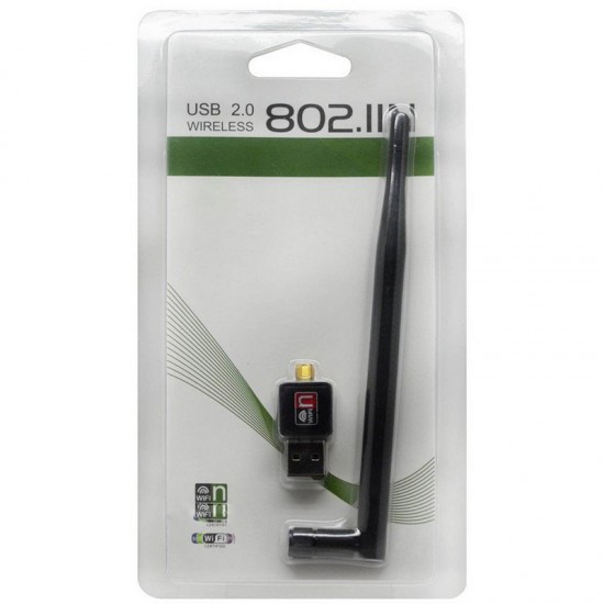 FULLY 300 USB ANTENLİ 802.11N WİFİ 7601 CHIPSET 2.4GHZ 5DB 150 MBPS IP UYDU ALICILARI UYUMLU (1266=31545)