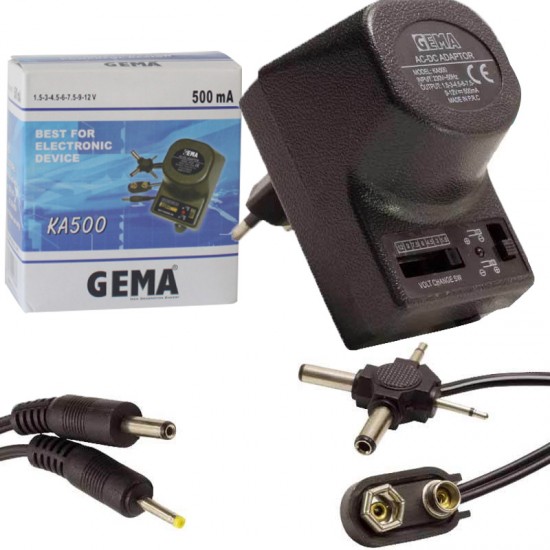 GEMA KA500 3V-12V 500 MA KADEMELİ ADAPTÖR