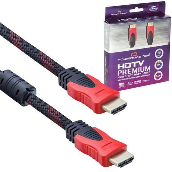 HDMI KABLO 50 CM 1.4 V ÖRGÜLÜ KUTULU POWERMASTER