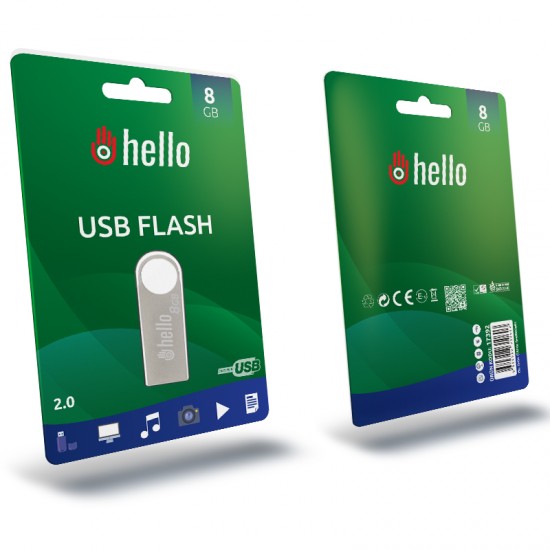 HELLO 8 GB METAL USB FLASH BELLEK