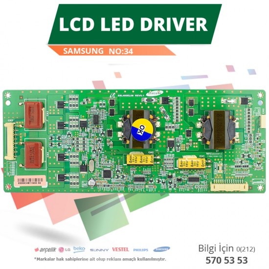 LCD LED DRİVER SAMSUNG (SSL460EL06 REV0.1) (LTA460HQ08) (NO:34)