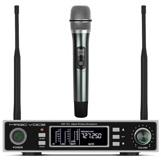 MAGICVOICE MV-1100E UHF ÇİFT TUNER 1 EL KABLOSUZ TELSİZ MİKROFON