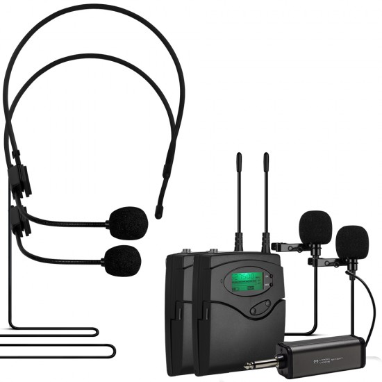 MAGICVOICE MV-1304YY UHF 2 YAKA + 2 HEADSET KABLOSUZ TELSİZ MİKROFON