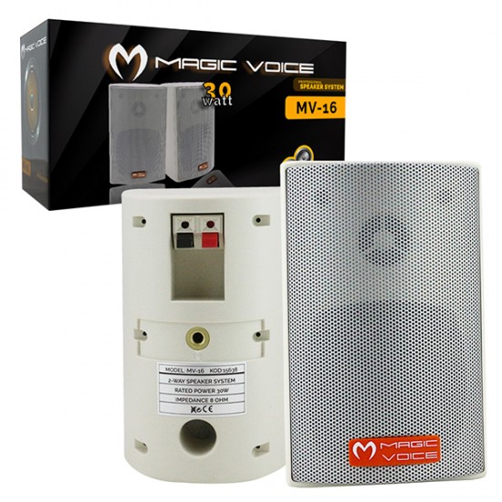 MAGICVOICE MV-16 7.5 CM 30 WATT BEYAZ SÜTUN HOPARLÖR 2Lİ TAKIM