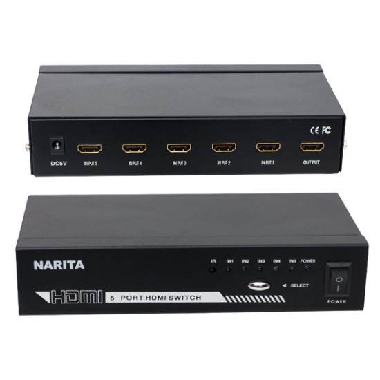 NARİTA MT-SW501 HDMI SWITCHER BİRLEŞTİRİCİ  (5 CİHAZ GİRİŞ - 1 ÇIKIŞ)