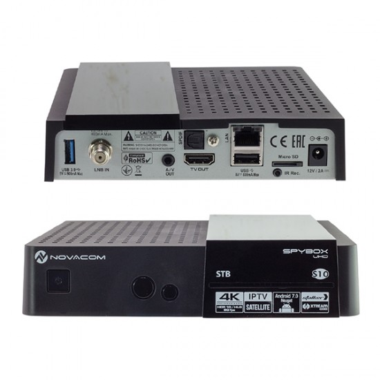 NOVACOM SPYBOX S10 4K UYDU ALICISI IP TV ANDROID 7.0 USB 3.0