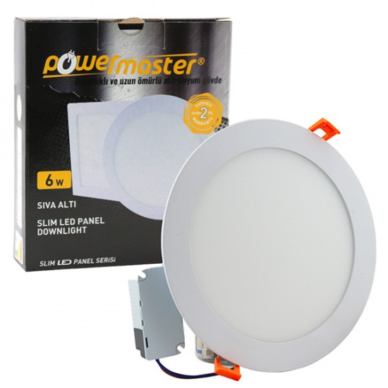 POWERMASTER 18 WATT SIVA ALTI 3000K GÜNIŞIĞI 205MM YUVARLAK SLIM LED-ECO SPOT PANEL