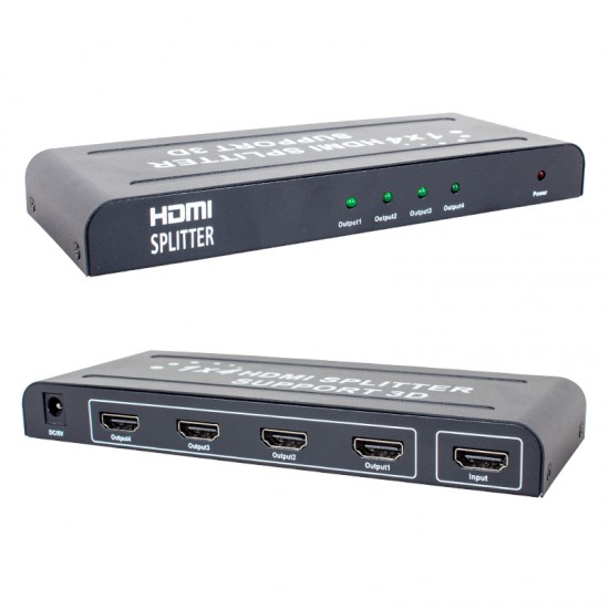 POWERMASTER PM-12081 1.4V 4 PORT HDMI SPLITTER DAĞITICI ANFİLİ