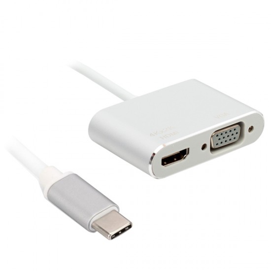 POWERMASTER PM-18227 USB TYPE-C TO HDMI-VGA ADAPTÖR 2 IN 1 APARAT