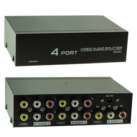 POWERMASTER PM-4831 4 PORT VIDEO AUDIO SPLITTER DAĞITICI