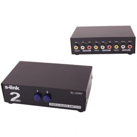 S-LINK SL-23AV 2 PORT VIDEO AUDIO SPLITTER