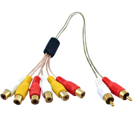 S-LINK SL-RC26 2 RCA ERKEK / 6 RCA DİŞİ 60 CM KABLO