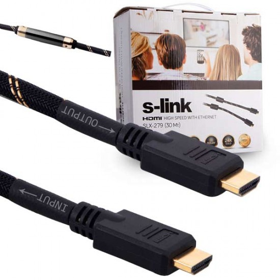 S-LINK SLX-279 HDMI TO HDMI 30 METRE 1.4V ALTIN UÇLU KABLO