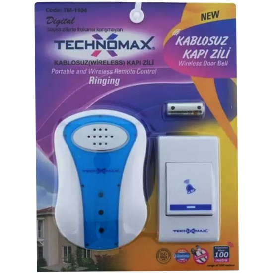 TECHNOMAX TM-1104/1100/1102/1103 KABLOSUZ ZİL - ÇOK FREKANSLI