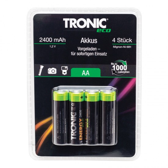 TRONIC ECO 2400 MAH ŞARJLI AA KALEM PİL 4LÜ PAKET