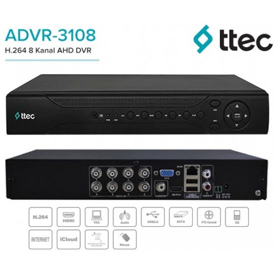 TTEC ADVR-3108 8 KANAL ANALOG KAYIT CİHAZI