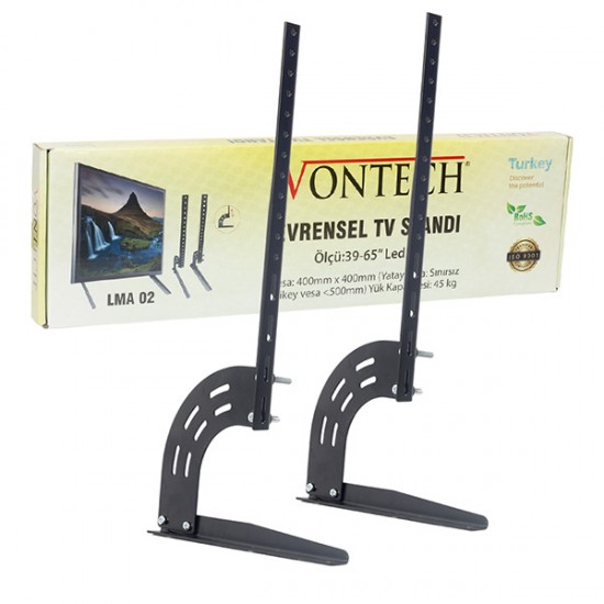 VONTECH LMA-02 32-65 LCD/LED KİLİTLİ SABİT ASKI APARATI + TV AYAĞI MASA STANDI