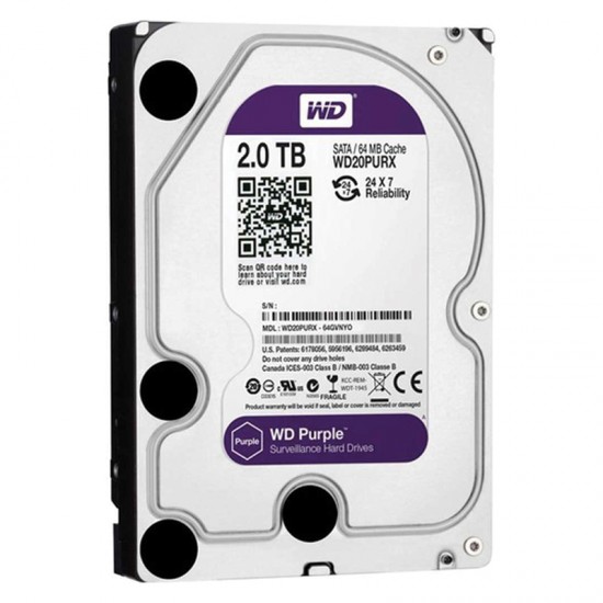 WESTERN DIGITAL PURPLE WD20PURX 2TB SATA 6GB/S 7/24 GÜVENLİK HARDDİSK RFB