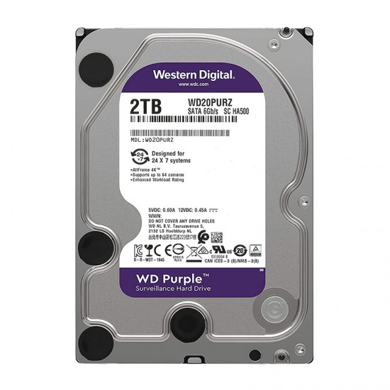 WESTERN DIGITAL PURPLE WD20PURZ 2 TB SATA 6GB/S 7/24 GÜVENLİK HARDDISK