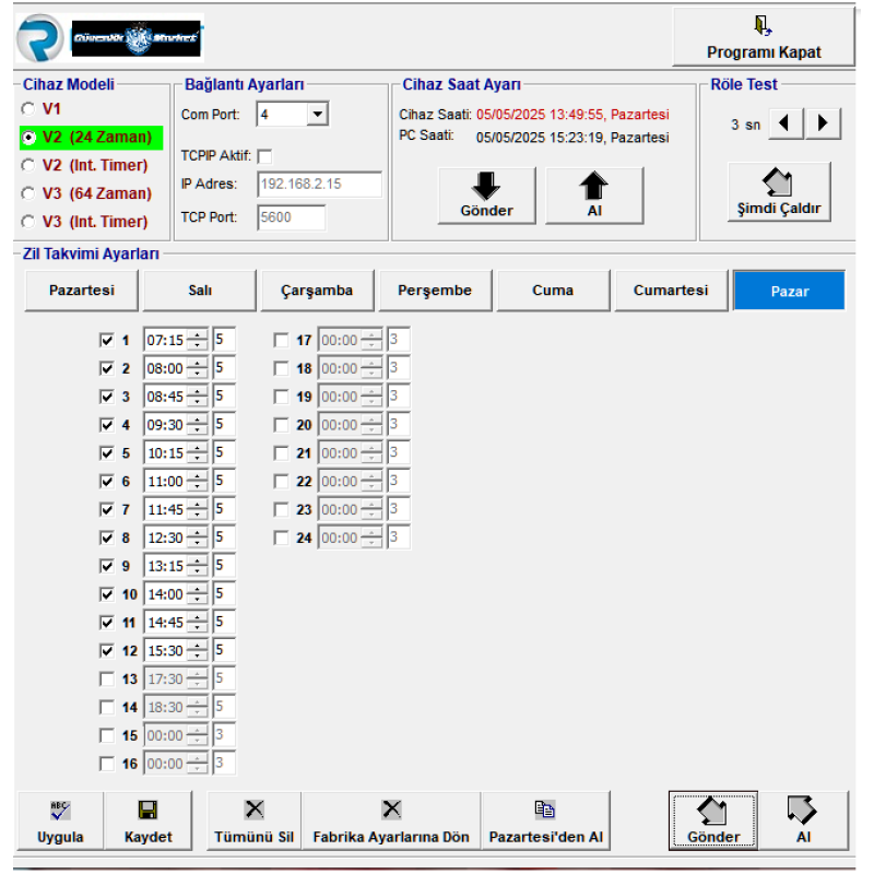 Fabrika Zil Çaldırma Saati fiyat teklifi al