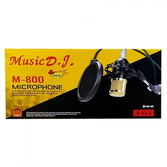 Music D.J. M-800 Youtuber Mikrofon+stand+ön Panel+usb Ses 7.1 s111