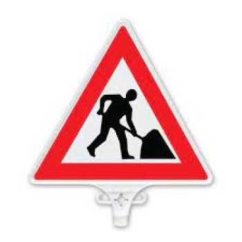 Yolda Çalişma Var Uyari Levhasi Çi̇ft Yön 