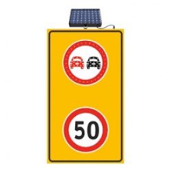 Sollama Yasak Led'li̇ Hiz Li̇mi̇ti̇ 50 Km/H Led'si̇z Sari Zemi̇n 1000X1750 Mm