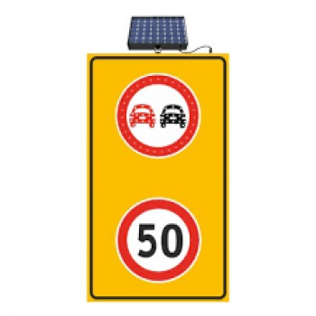 Sollama Yasak Led'li̇ Hiz Li̇mi̇ti̇ 50 Km/H Led'si̇z Sari Zemi̇n 1000X1750 Mm
