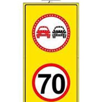 Sollama Yasak Led'li̇ Hiz Li̇mi̇ti̇ 70 Km/H Led'li̇ Sari Zemi̇n 1000X2040 Mm