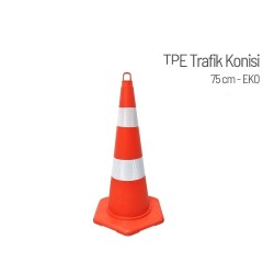 TPE Trafik Konisi 50 cm - Ağırlıksız EKO Trafik Dubası