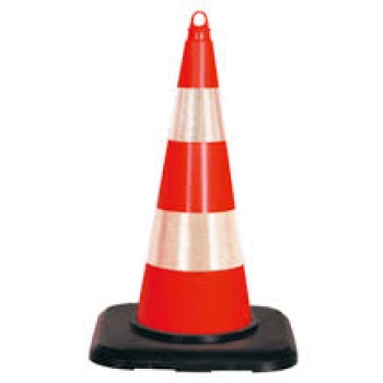 75 Cm Kirilmaz Trafi̇k Koni̇si̇ (Çi̇ft Reflekti̇fli̇) Ağirlikli 