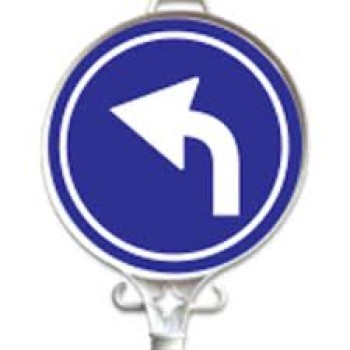 İlerden Sola Mecburi̇ Yön Uyari Levhasi Tek Yön 