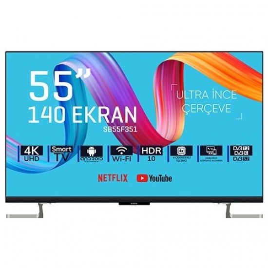 Saba SB55F351 55" 139 Ekran Uydu Alıcılı 4K Ultra HD Android LED TV