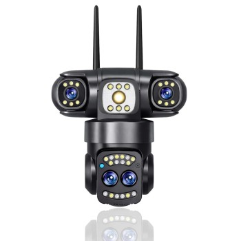 3 Kameralı 10 x zoom Wifi 2.4 Ghz Wifi Ev & iş yeri modemine telefon wifisine Bağlanabilen bataryasız adaptörlü Güvenlik Kamerası