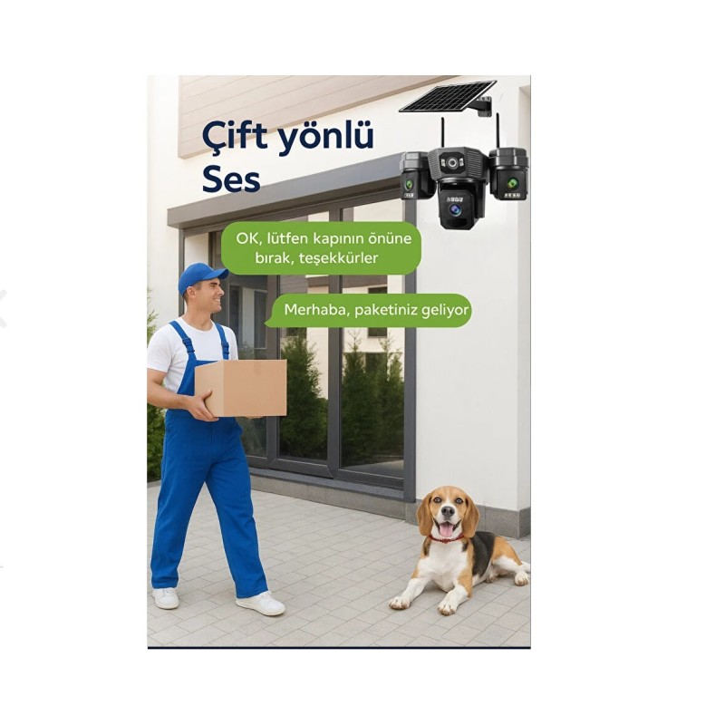 Venas 3 Kameralı Sim Kartlı Gece Görüşlü Solar Güvenlik Kamerası