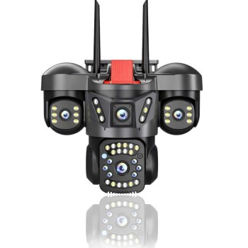 3 Kameralı 5x dijital zoom Wifi 2.4 Ghz Ev & iş yeri modemine telefon wifisine Bağlanabilen bataryasız adaptörlü Güvenlik Kamerası