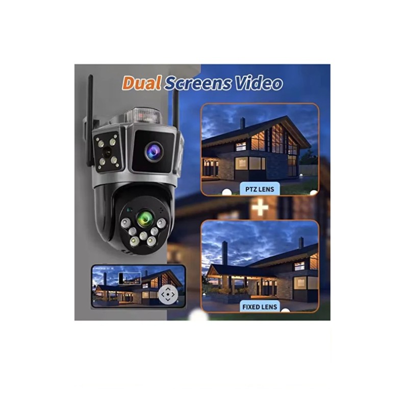 Çift Kameralı 6MP Full HD Hareket Takipli Polis çakarlı Alarmlı Wifi Güvenlik Kamerası fiyat teklifi al