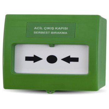 Tekni̇m Tfb-3165G Aci̇l Çikiş Kapisi Serbest Birakma Butonu, Yeşi̇l 