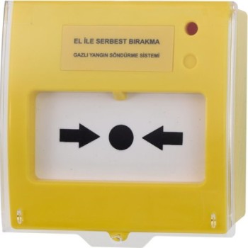 Tekni̇m Tfb-3165Y El İle Serbest Birakma Butonu, Gazli Yangin Söndürme Si̇stemleri̇ İçi̇n, Sari 