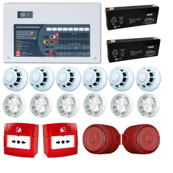 4 Bölgeli Konvansiyonel Yangın Alarm Seti 6 Dedektör 2 Çağrı Noktası 2 Siren