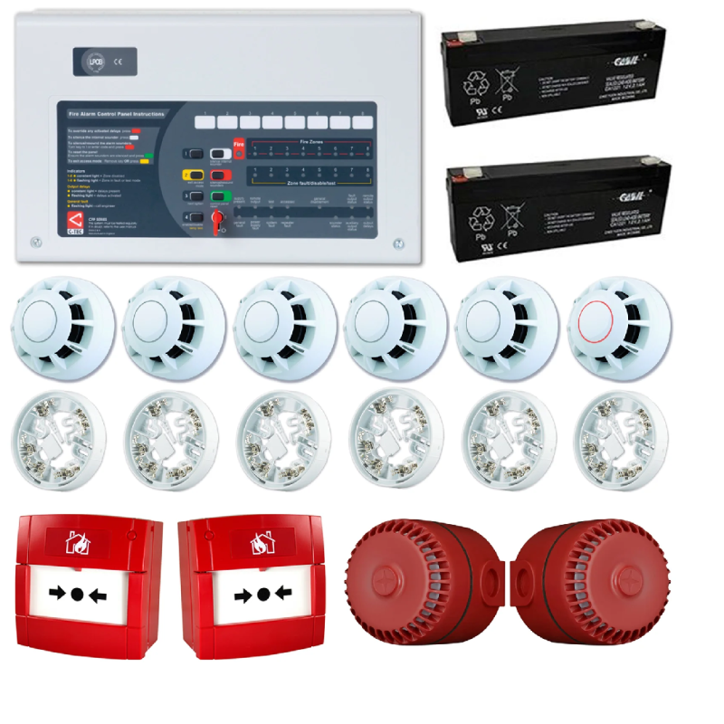 4 Bölgeli Konvansiyonel Yangın Alarm Seti 6 Dedektör 2 Çağrı Noktası 2 Siren fiyat teklifi al