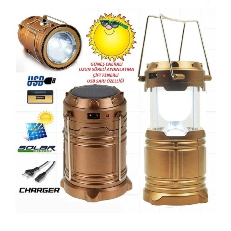 Avcı Feneri Kamp Lambası Şarjlı Usb Girişi Solar Özelliği Işıldak fiyat teklifi al