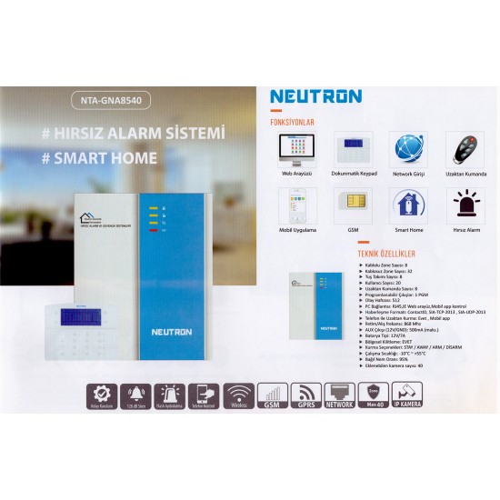 Neutron NTA-GNA8540 kablosuz alarm seti