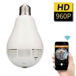 Led Ampul Panoramik Ip Kamera Balik Gozü Bebek Bakici Kamerasi 