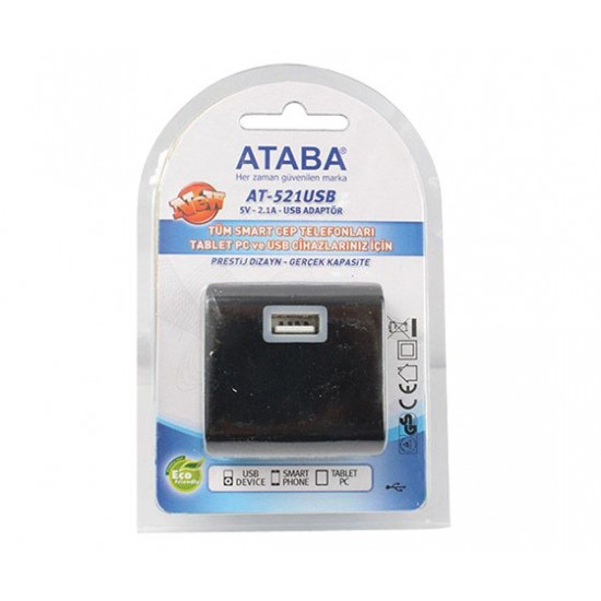 Ataba AT-521USB USB Adaptör 5 Volt 2.1 Amper