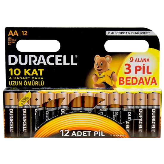 Duracell AA Kalem 12 Li Kalem Pil